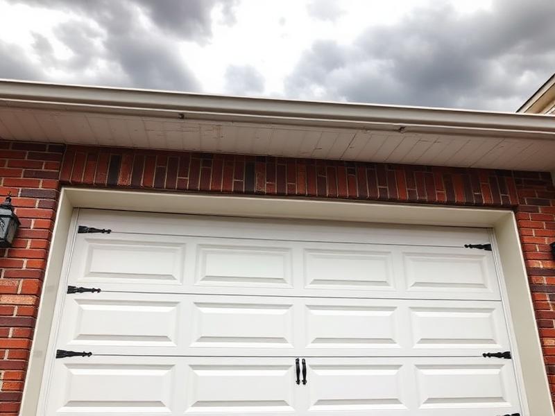 Garage door prepared for storm season with weather protection
